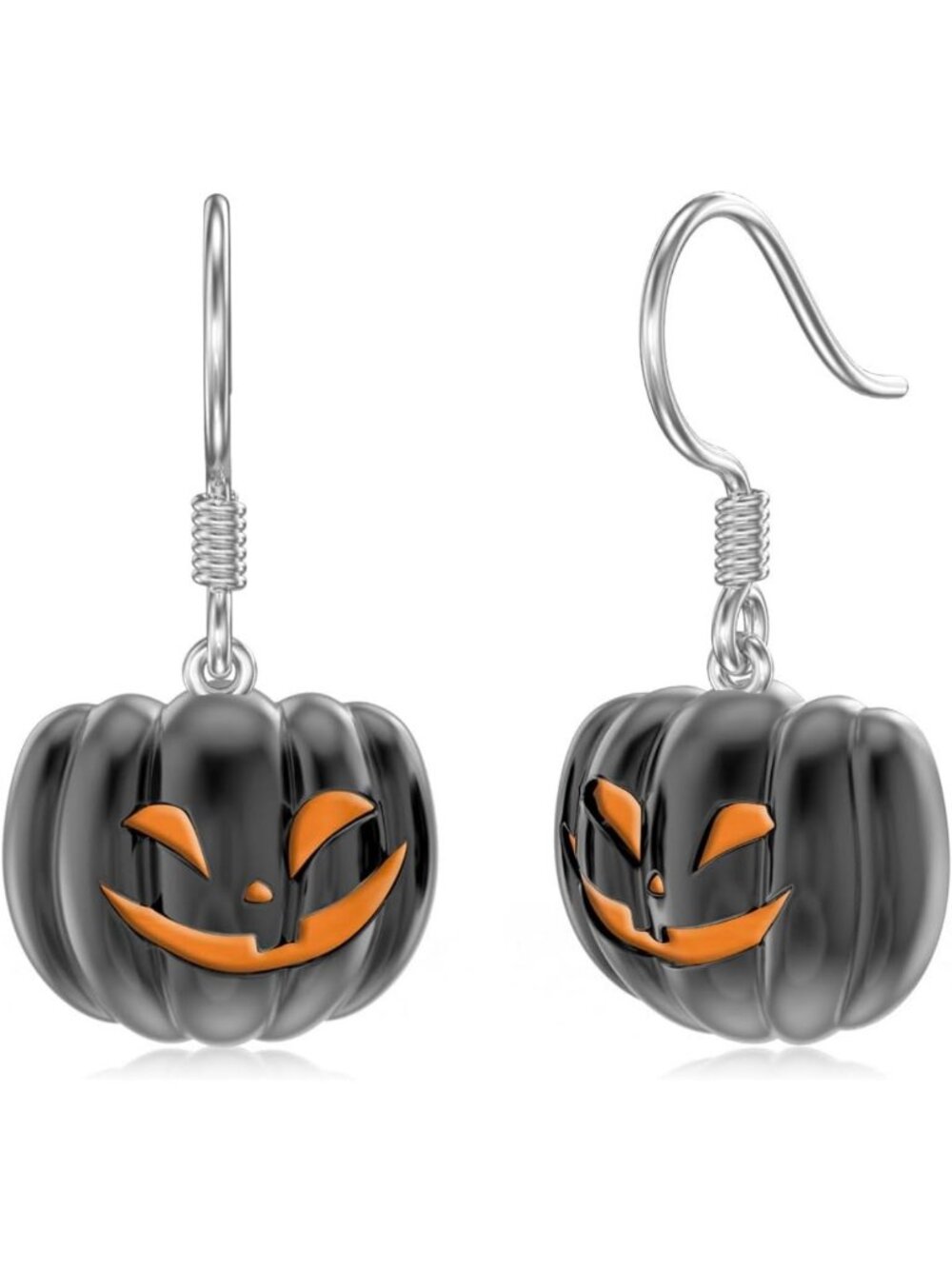 Gothic Halloween Dangle Earrings - 925 Sterling Silver Ghost, Bat, Pumpkin